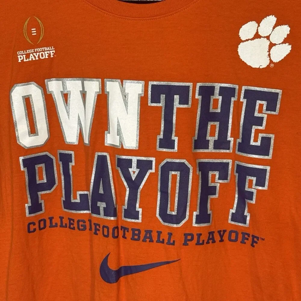 Clemson Tigers College Football Playoff T-Shirt Own The Playoff Large Orange